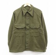 XL★古着 長袖 ビンテージ ミリタリー シャツ メンズ 50年代 50s USA製 濃緑【spe】 26feb10