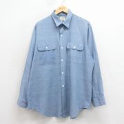 XL★古着 ビッグマック BIG MAC ペニーズ 長袖 ビンテージ ワーク シャンブレー シャツ メンズ 60年代 60s 薄紺【spe】 26feb18