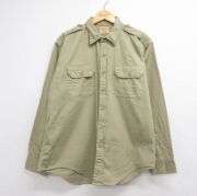 XL★古着 長袖 ビンテージ ワーク シャツ メンズ 60年代 60s コットン USA製 ベージュ【spe】 26jun22