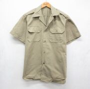 古着通販 L☆古着 半袖 ビンテージ ミリタリー シャツ メンズ 50年代 