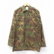 XL★古着 長袖 ミリタリー シャツ メンズ オランダ軍 ロング丈 茶他 ブラウン 迷彩 25jun28 中古 トップス