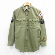 M★古着 長袖 ボーイスカウト シャツ メンズ 70年代 70s 緑系 グリーン 【spe】 25sep19 中古 トップス