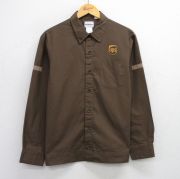 M★古着 Wear Guard 長袖 ワーク シャツ メンズ 00年代 00s UPS こげ茶 ブラウン 【spe】 25oct02 中古 トップス