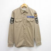 L★古着 ラルフローレン Ralph Lauren デニムアンドサプライ 長袖 ブランド ミリタリー シャツ コットン ベージュ カーキ 【spe】 25oct02 中古 メンズ トップス