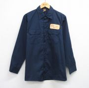 L★古着 ビッグベン 長袖 ワーク シャツ メンズ 90年代 90s DEKALB USA製 紺【spe】 25dec03