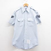 S★古着 半袖 ミリタリー シャツ メンズ 80年代 80s USAF 薄紺 ネイビー 25aug23 中古 トップス