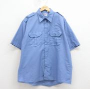 XL★古着 レッドキャップ 半袖 ワーク シャツ メンズ 80年代 80s 大きいサイズ USA製 薄紺【spe】 26mar31