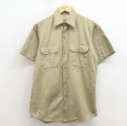 L★古着 モンゴメリーワード 半袖 ワーク シャツ メンズ 80年代 80s コットン ベージュ【spe】 26apr13