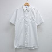 XL★古着 半袖 ワーク シャツ メンズ 90年代 90s ロング丈 USA製 白【spe】 26apr25