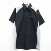 L★古着 レッドキャップ 半袖 ワーク シャツ メンズ トヨタ TOYOTA ツートンカラー ロング丈 ブラック【spe】 26may13