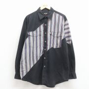 XL★古着 長袖 ウエスタン シャツ メンズ 00年代 00s 黒他【spe】 26jan24