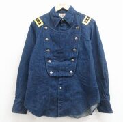 L★古着 長袖 ウエスタン シャツ メンズ 紺 デニム【spe】 26jan24