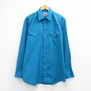 XL★古着 ELY 長袖 ウエスタン シャツ メンズ 90年代 90s 青系 ストライプ【spe】 26feb25