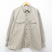 XL★古着 カーハート 長袖 ウエスタン シャツ メンズ 大きいサイズ コットン ベージュ【spe】 26apr01