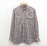 L★古着 リーバイス Levis 長袖 ウエスタン シャツ メンズ 80年代 80s USA製 茶他 チェック【spe】 26apr24