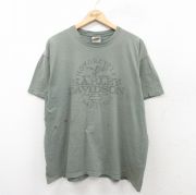 XL★古着 ハーレーダビッドソン Harley Davidson 半袖 Tシャツ メンズ 鳥 大きいサイズ コットン クルーネック 薄緑 グリーン 【spe】 25aug22 中古
