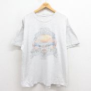XL★古着 ハーレーダビッドソン Harley Davidson 半袖 ビンテージ Tシャツ メンズ 00年代 00s 空母 ボロ クルーネック グレー 霜降り 【spe】 25aug22 中古