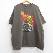 XL★古着 半袖 Tシャツ メンズ ラットフィンク 車 大きいサイズ コットン クルーネック 茶系 ブラウン 【spe】 25aug29 中古