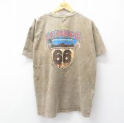 XL★古着 ハーレーダビッドソン 半袖 ビンテージ Tシャツ メンズ 00年代 00s VICTORVILLE 胸ポケット付き コットン クルーネック USA製 濃ベージュ【spe】 26apr08