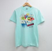 M★古着 ヘインズ 半袖 ビンテージ Tシャツ メンズ 90年代 90s サーフィン 魚 クルーネック USA製 グリーン【spe】 26may26