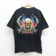 XL★古着 半袖 ビンテージ Tシャツ メンズ 00年代 00s イージーライダース 大きいサイズ コットン クルーネック ブラック【spe】 26may27
