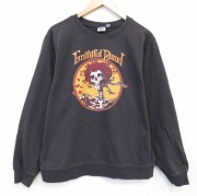 XL★古着 長袖 ロック バンド スウェット メンズ グレイトフルテッド  クルーネック 黒【spe】 25nov11