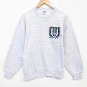 L★古着 ラッセル 長袖 スウェット メンズ 90年代 90s OU クルーネック USA製 薄グレー 霜降り【spe】 25nov11