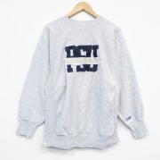L★古着 長袖 スウェット メンズ 90年代 90s PSU 刺繍 クルーネック USA製 薄グレー 霜降り【spe】 25nov11