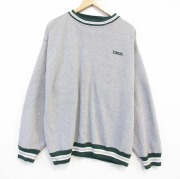 XL★古着 ディスカス 長袖 スウェット メンズ 90年代 90s ワンポイントロゴ クルーネック グレー 霜降り【spe】 25nov11