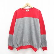 XL★古着 ラッセル 長袖 スウェット メンズ 90年代 90s 無地 ツートンカラー USA製 グレー 霜降り 【spe】 25aug05 中古 スエット トレーナー トップス