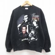 L★古着 ジャージーズ 長袖 ロック バンド スウェット メンズ 90年代 90s ウェインニュートン クルーネック USA製 黒 ブラック 【spe】 25aug09 中古 スエット トレーナー トップス
