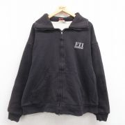 XL★古着 長袖 フルジップ スウェット メンズ 90年代 90s FIT USA製 黒 ブラック 内側サーマル 【spe】 25aug29 中古 スエット トレーナー トップス