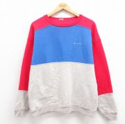 M★古着 ダンロップ 長袖 スウェット メンズ 80年代 80s ワンポイントロゴ マルチカラー 赤他 レッド 【spe】 25sep05 中古 スエット トレーナー トップス