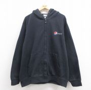 XL★古着 Wear Guard 長袖 フルジップ スウェット パーカー メンズ ペプシ 大きいサイズ 黒 ブラック 【spe】 25sep05 中古 スエット トレーナー トップス