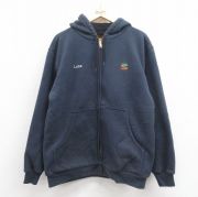 XL★古着 長袖 フルジップ スウェット パーカー メンズ TS 紺 ネイビー 内側メッシュ 【spe】 25sep05 中古 スエット トレーナー トップス
