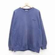 XL★古着 ラッセル 長袖 スウェット メンズ 90年代 90s ワンポイントロゴ クルーネック USA製 紺 ネイビー 【spe】 25sep06 中古 スエット トレーナー トップス