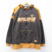 XL★古着 リー Lee 長袖 フルジップ スウェット パーカー メンズ 00年代 00s NHL ボストンブルーインズ 大きいサイズ 茶系他 ブラウン アイスホッケー 【spe】 25sep08 中古 スエット トレーナー トップス