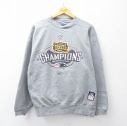 XL★古着 リーボック REEBOK 長袖 スウェット メンズ 00年代 00s NFL ニューイングランドペイトリオッツ クルーネック グレー 霜降り アメフト スーパーボウル 【spe】 25sep08 中古 スエット トレーナー トップス