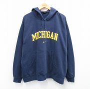 XL★古着 ナイキ NIKE 長袖 スウェット メンズ 00年代 00s ミシガン 大きいサイズ 紺 ネイビー 【spe】 25sep08 中古 スエット トレーナー トップス