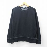 XL★古着 ラルフローレン Ralph Lauren 長袖 ブランド スウェット メンズ 90年代 90s 無地 ボロ クルーネック 黒 ブラック 【spe】 25sep09 中古 スエット トレーナー トップス