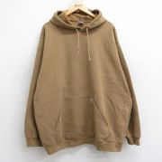 XL★古着 カーハート Carhartt 長袖 スウェット パーカー メンズ ワンポイントロゴ 大きいサイズ 濃ベージュ系 カーキ 【spe】 25sep12 中古 スエット トレーナー トップス