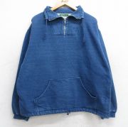 XL★古着 リーバイス Levis 長袖 ハーフジップ スウェット メンズ 00年代 00s 無地 大きいサイズ 紺 ネイビー 【spe】 25sep12 中古 スエット トレーナー トップス