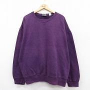 XL★古着 ギャップ GAP 長袖 スウェット メンズ 90年代 90s 無地 大きいサイズ クルーネック 紫 パープル 【spe】 25sep13 中古 スエット トレーナー トップス