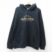 XL★古着 長袖 スウェット パーカー メンズ 00年代 00s ウォーレン フットボール 大きいサイズ 黒 ブラック 【spe】 25sep13 中古 スエット トレーナー トップス