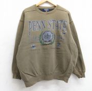L★古着 長袖 スウェット メンズ ペンステートニタニーライオンズ カレッジ クルーネック 茶 ブラウン 【spe】 25sep16 中古 スエット トレーナー トップス