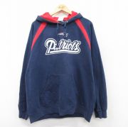 XL★古着 長袖 スウェット パーカー メンズ NFL ニューイングランドペイトリオッツ 紺他 ネイビー アメフト スーパーボウル 【spe】 25sep19 中古 スエット トレーナー トップス