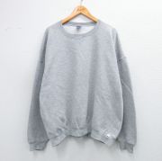 XL★古着 ラッセル 長袖 スウェット メンズ 00年代 00s 無地 大きいサイズ クルーネック グレー 霜降り 【spe】 25sep25 中古 スエット トレーナー トップス