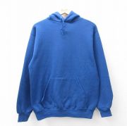 M★古着 ジャージーズ 長袖 スウェット パーカー メンズ 80年代 80s 無地 USA製 青【spe】 26mar18