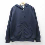 XL★古着 エルエルビーン 長袖 フルジップ スウェット パーカー メンズ 00年代 00s 無地 大きいサイズ 紺 内側ボア【spe】 26mar18