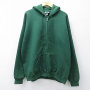 XL★古着 リー Lee 長袖 フルジップ スウェット パーカー メンズ 00年代 00s 無地 大きいサイズ 緑【spe】 26mar19